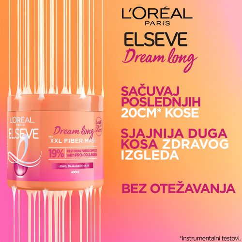L'Oréal Paris Elseve Dream Long XXL Fiber maska za kosu 400ML slika 5