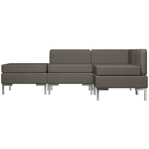 4-dijelni set sofa od tkanine smeđe-sivi slika 36