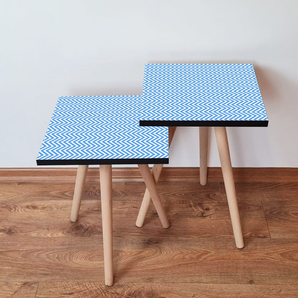 Nesting stolovi 2Shp220 - (2 komada) - boje: plava, bijela slika 1