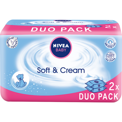 NIVEA Baby Soft&Care vlažne maramice duo pakovanje 2*63pcs slika 1