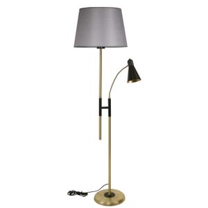 Forza Eskitme Lambader Pramit Hasır Gri Abajurlu Grey Floor Lamp