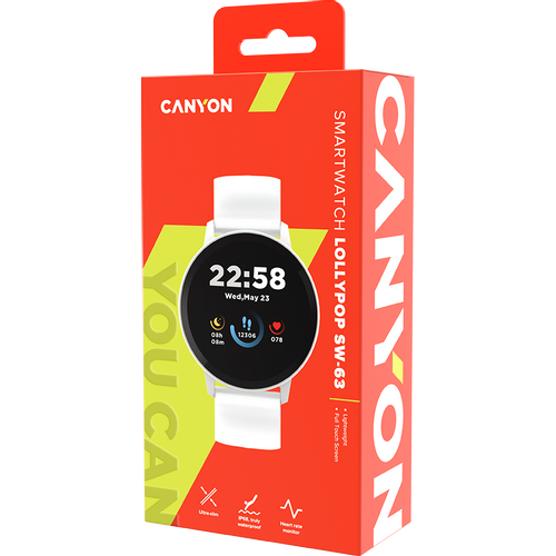 CANYON Smart watch, 1.3inches IPS full touch screen, Round watch, IP68 waterproof, multi-sport mode, BT5.0, compatibility with iOS and android, Silver white, Host: 25.2*42.5*10.7mm, Strap: 20*250mm, 45g slika 6