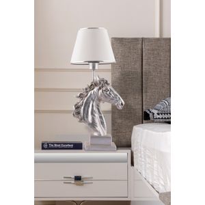 Lampa za sto - Konj - Bijela, Srebrna