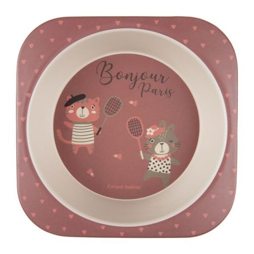 Canpol Babies Set Za Hranjenje 5 Delova - Bonjour Paris Dark Red slika 3