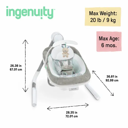 Kids II Ingenuity Ljuljaška Anyway Sway™  Spruce™ 0-9M (Max 9Kg) 12508 slika 4