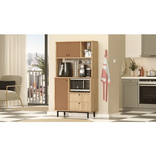 RE3-SK OakTile Red Multi Purpose Cabinet slika 3