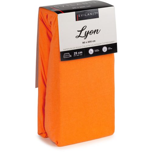 Pamučna plahta s gumicom Svilanit Lyon orange 90x200 cm slika 2