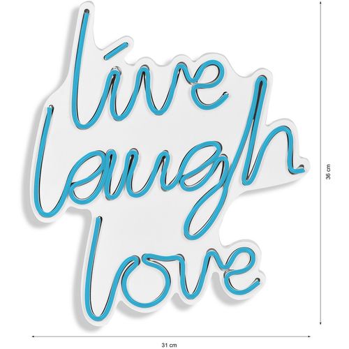 Wallity Ukrasna plastična LED rasvjeta, Live Laugh Love - Blue slika 8
