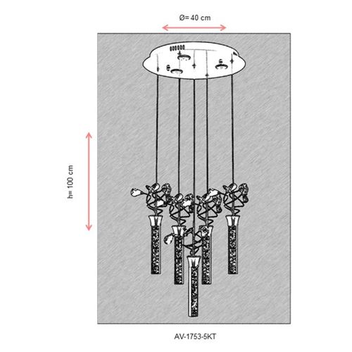 Luster AV-1753-5KT Chrome sa LED Tehnologijom slika 4