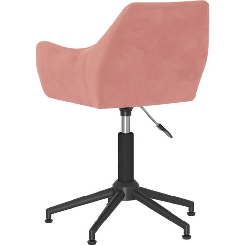 Okretna uredska stolica ružičasta baršunasta slika 12