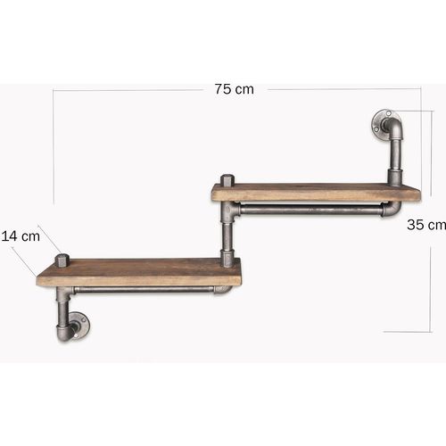 BoruRaf012 Black
Walnut Pipe Shelf slika 3