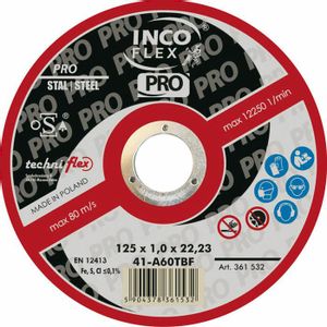 Incoflex brusna ploča za brušenje metala 125 x 6,5 x 22,2 mm