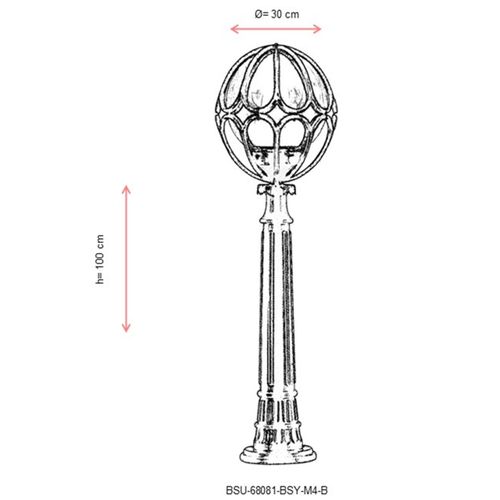 Spoljna podna lampa Opviq BSU-68081-BSY-M4-B, crna slika 3