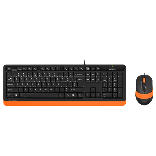 A4 TECH Žična tastatura i miš F1010 Fstyler (Crna/Narandžasta) slika 1