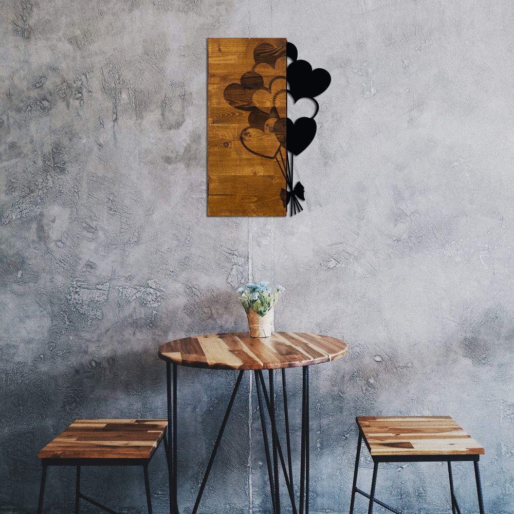 Dekorativni Zidni Ukras 'Love Metal Walnut' u Crnoj Boji slika 5
