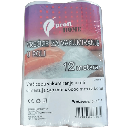 profi HOME Vrećice za vakumiranje u roli, 150 x 6000 mm, 2 kom - 453605 slika 1