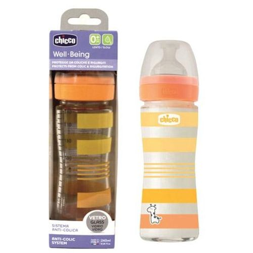 Chicco Wb Staklena Flašica 240Ml, Silikon,Uni. slika 1