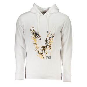 CAVALLI CLASS MEN'S WHITE ZIPLESS SWEATSHIRT