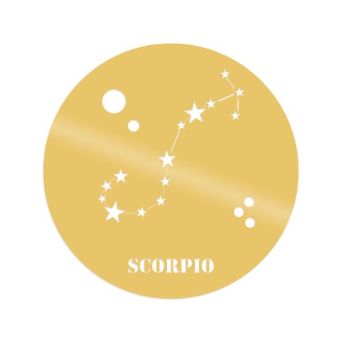 Wallity Metalna zidna dekoracija, Scorrpıo Horoscope - Gold slika 2