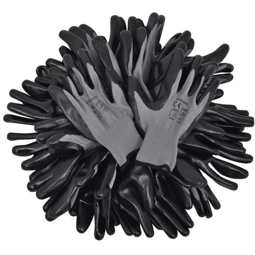 Radne rukavice Nitril 24 Para Sivo-Crne Veličina 9/ L slika 8