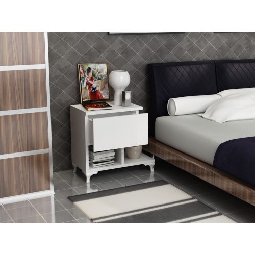 Cast - White White Nightstand slika 3