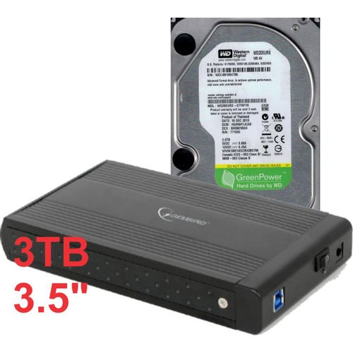 HDD 3.5 * 2TB SET USB 3.0 SATA eksterno kuciste + 2TB WD20EURX WD/ EE3-U3S-3 (4999) slika 3