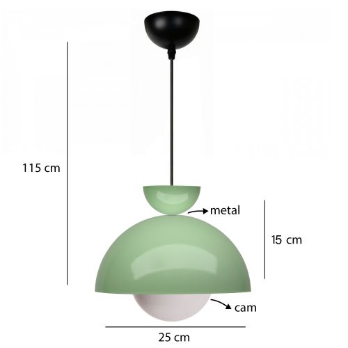 Zeleni Luster sa LED Tehnologijom 241339 slika 3