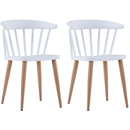 Blagovaonske stolice 2 kom bijele plastične slika 8