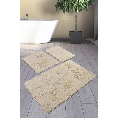 Orkide - Beige Beige Bathmat Set (3 Pieces) slika 1