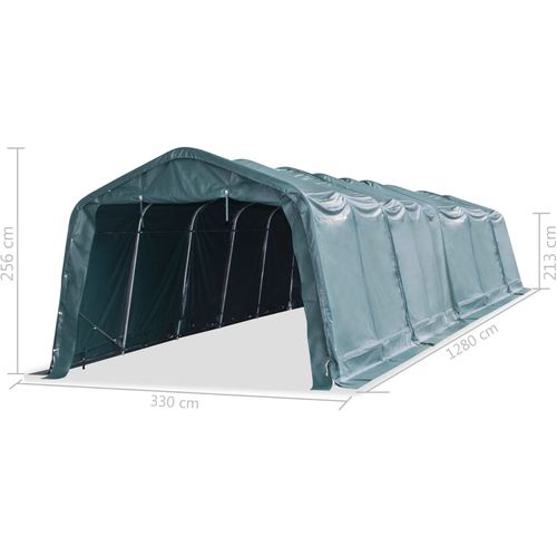 Uklonjivi šator za stoku PVC 550 g/m² 3,3 x 12,8 m tamnozeleni slika 39