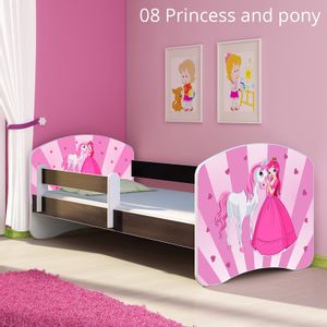 Dječji krevet ACMA s motivom, bočna wenge 140x70 cm 08-princess-with-pony
