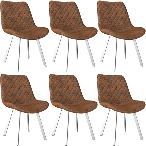 Blagovaonske stolice od umjetne brušene kože 6 kom smeđe slika 16