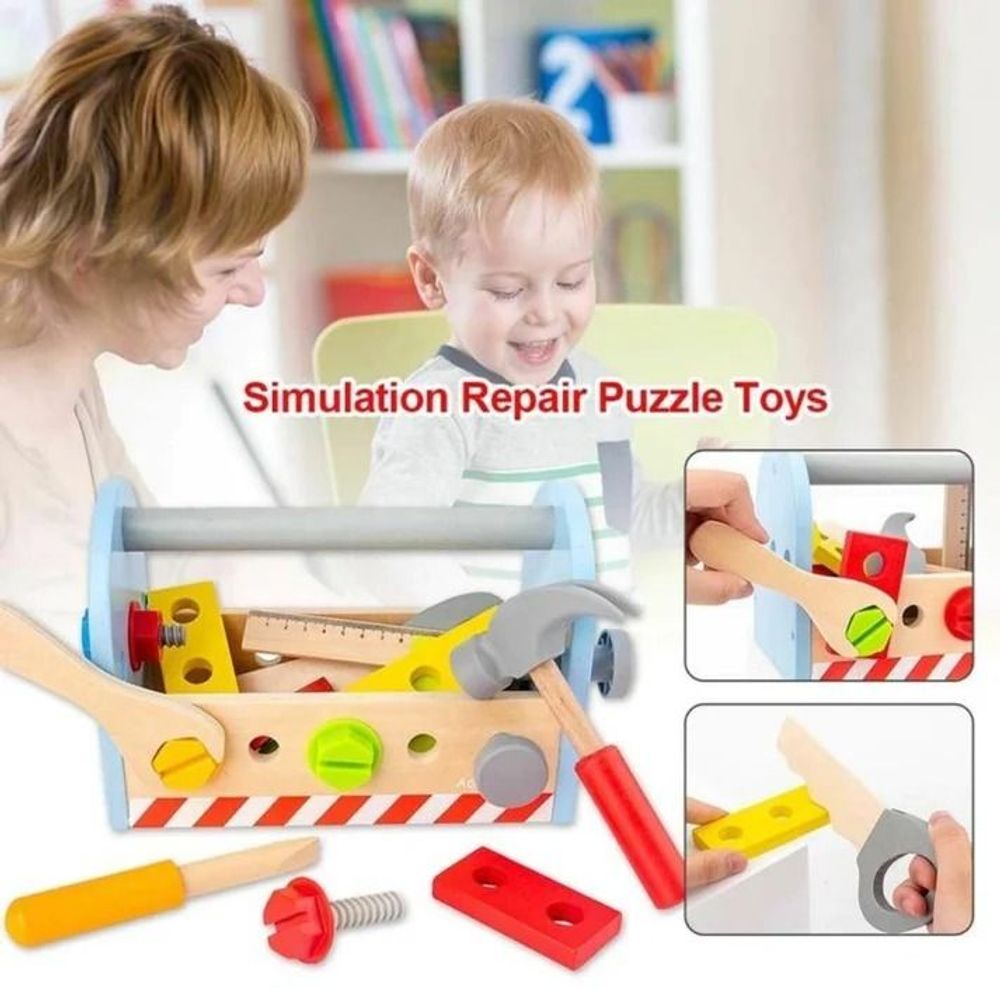 Kinder Home Dječiji drveni alat Toolbox slika 13