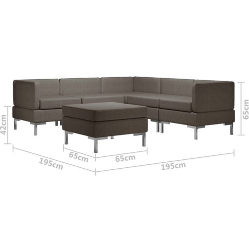 6-dijelni set sofa od tkanine smeđe-sivi slika 35