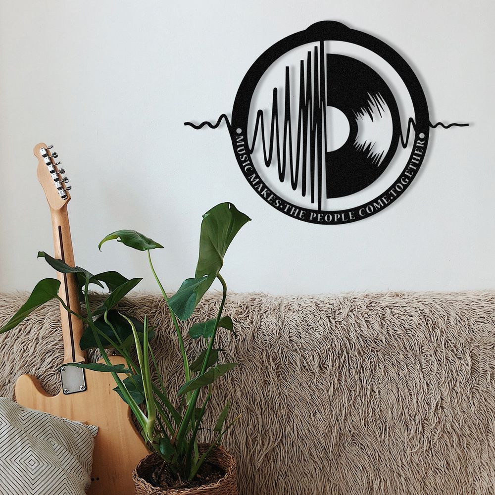 Dekorativni Metalni Zidni Ukras My Music v3 u Crnoj Boji slika 3
