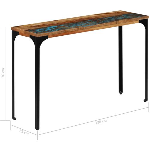 Konzolni stol od masivnog obnovljenog drva 120 x 35 x 76 cm slika 28