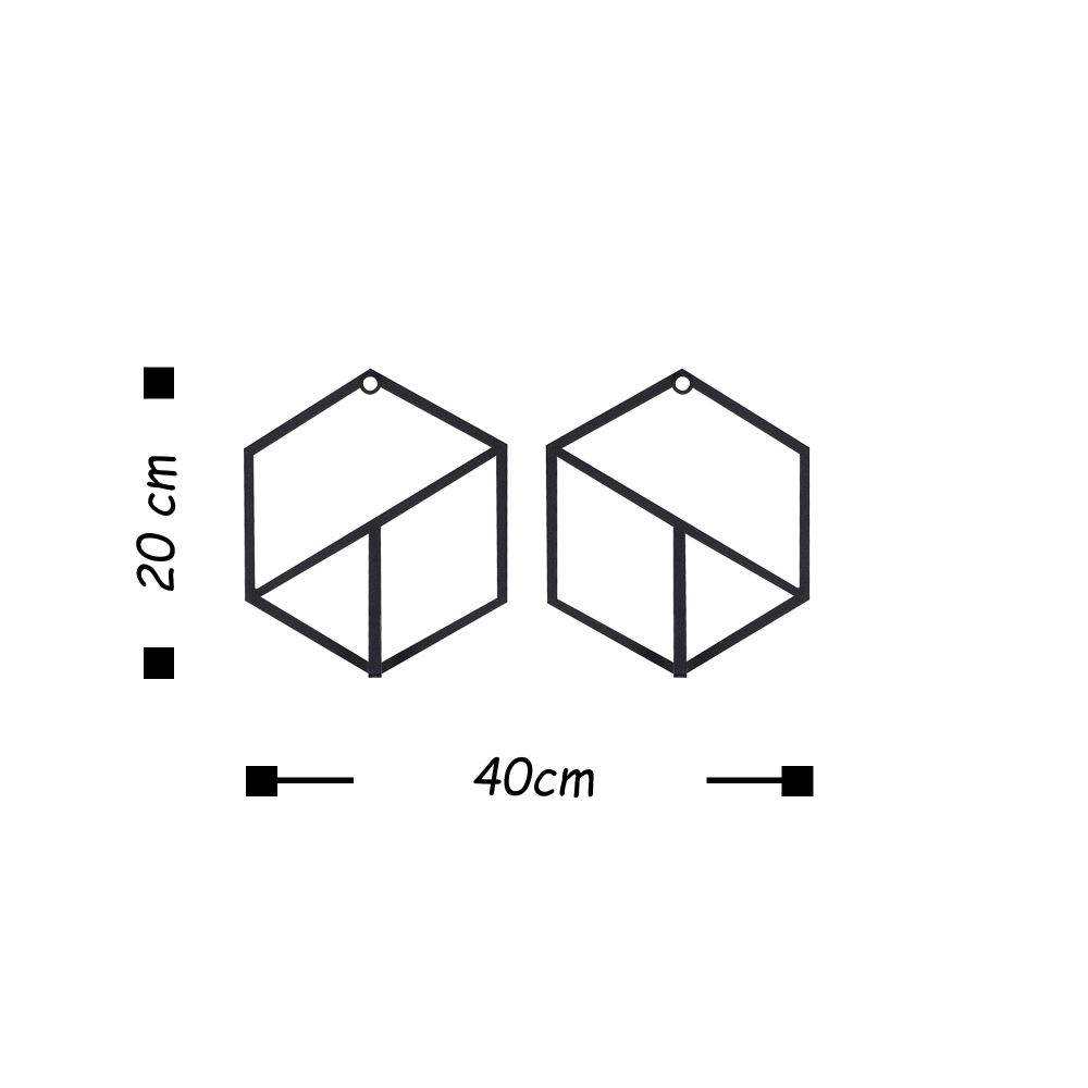 Geometrijska Crna Metalna Zidna Kuka slika 3