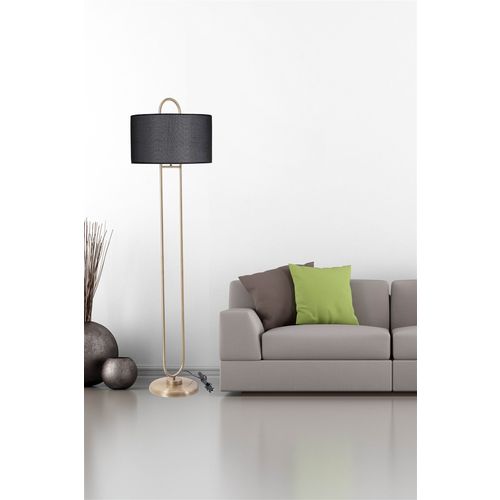 Elips Lambader Eskitme Ayak Hasır Siyah Abajurlu Black Floor Lamp slika 1