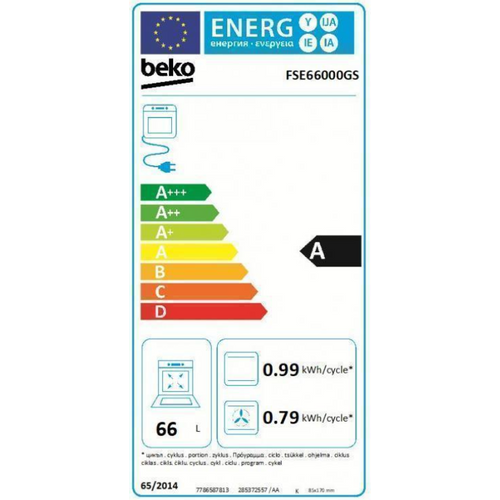 Beko FSE 66000 GS Električni šporet, Ventilatorska rerna, Električna ploča slika 3