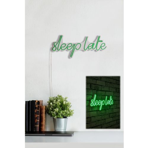 Wallity Ukrasna plastična LED rasvjeta, Sleep Late - Green slika 4