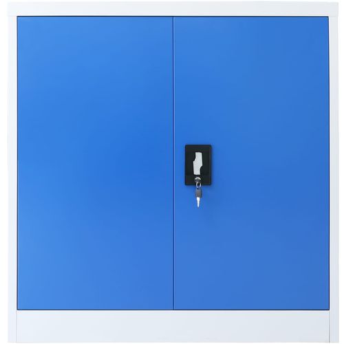 Uredski ormarić od metala 90 x 40 x 90 cm sivo-plavi slika 33