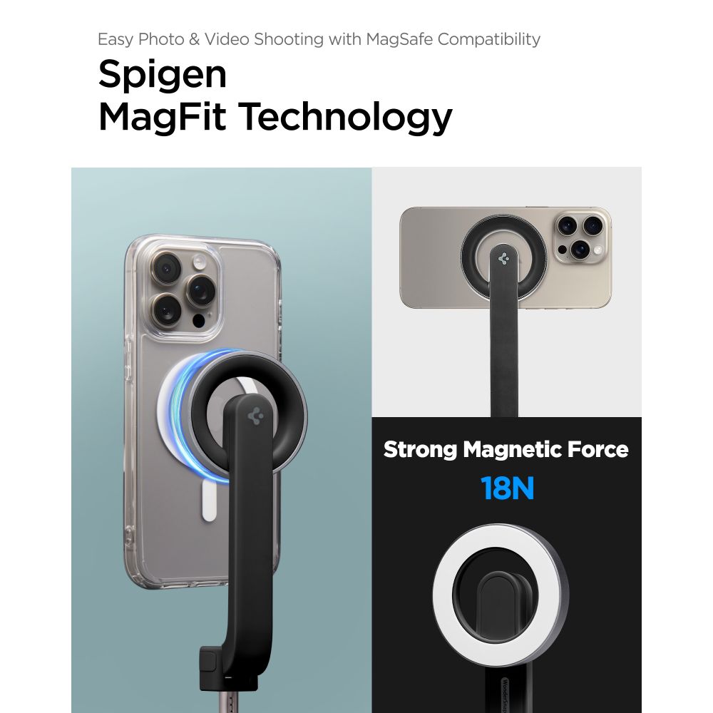 Spigen MagSafe Tripod Selfie Stick, black slika 8