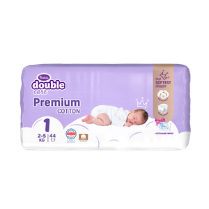 Violeta pelene PREMIUM COTTON Double Care sa maramicama Water 20/1 / Veličina 1 Newborn, 44 komada