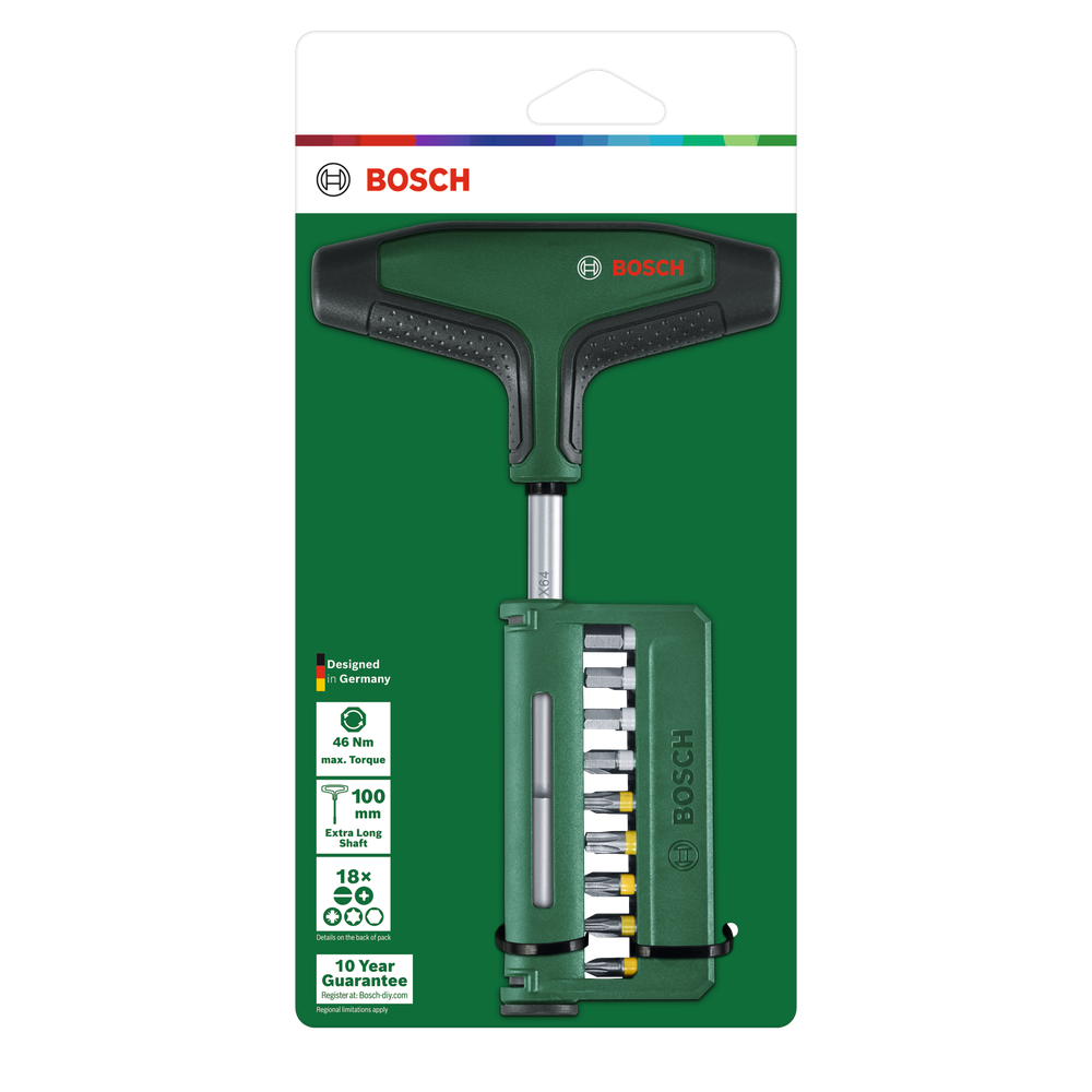 Bosch Ručni alati 19-dijelni komplet odvijača za bitove s T-ručkom slika 2