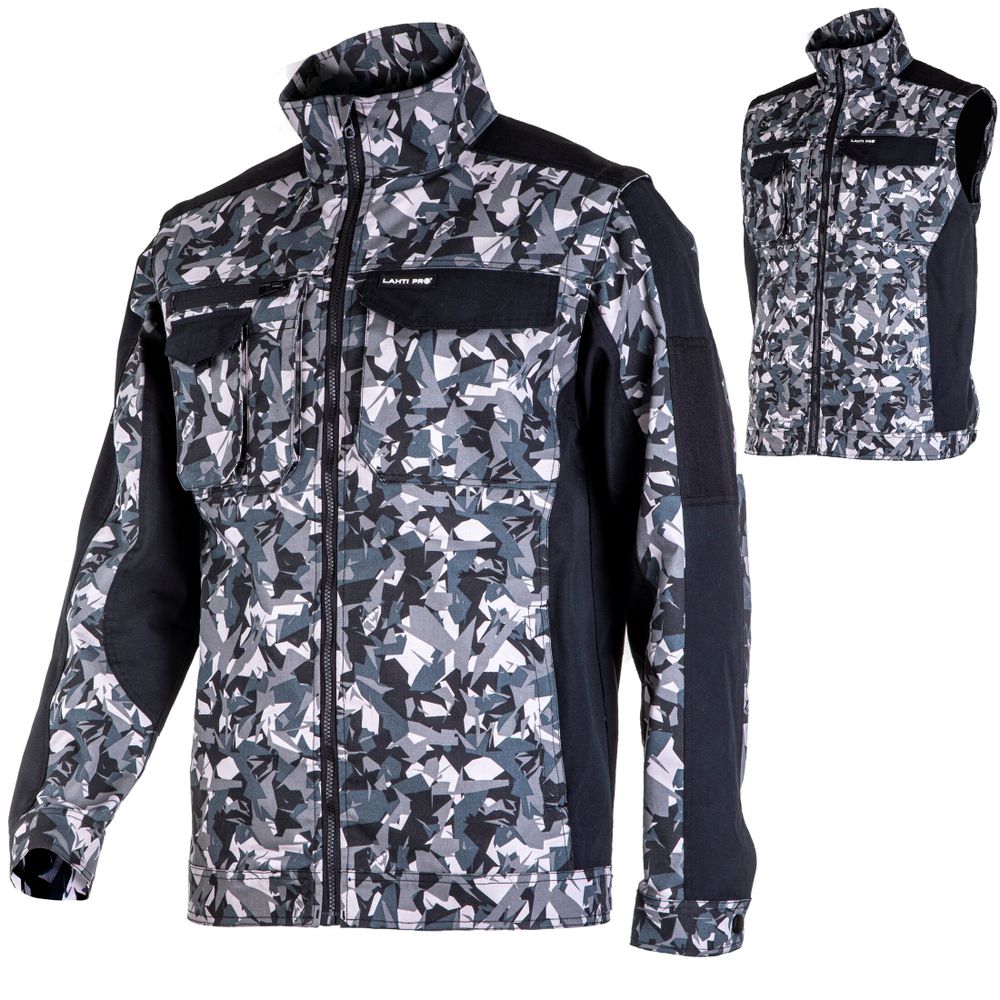 JAKNA S ODVOJIVIM RUKAVIMA CRNO-SIVA 2XL  L4042005 slika 1
