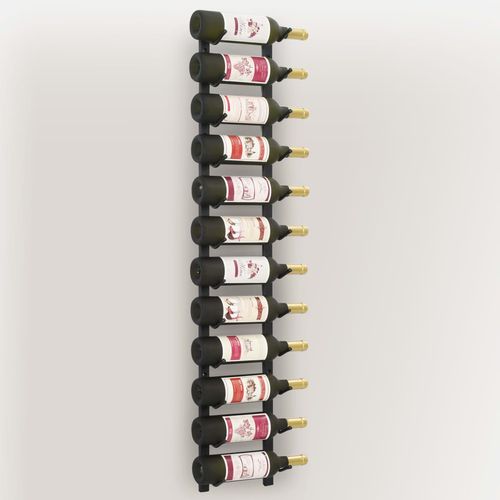 Zidni stalak za vino za 12 boca crni željezni slika 4