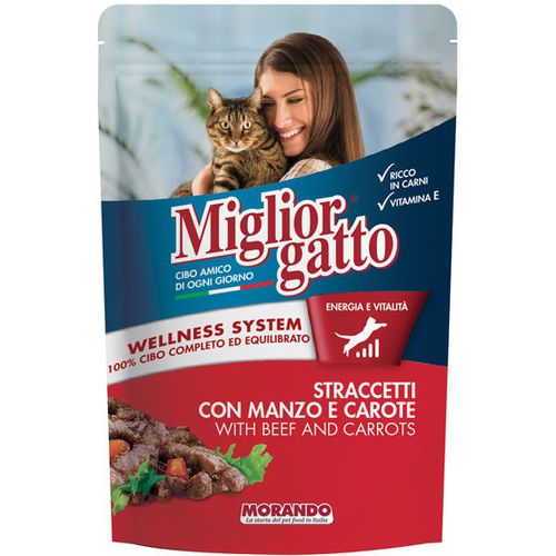 Miglior hrana za mačke u vrećici, Govedina i Mrkva, 100 g slika 1