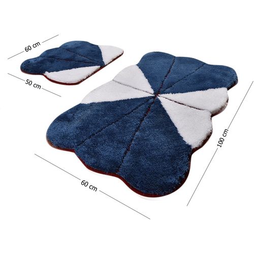 Lessie - Blue Multicolor Acrylic Bathmat Set (2 Pieces) slika 3