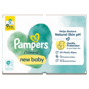 Pampers Harmonie dječje vlažne maramice, 9x46 komada