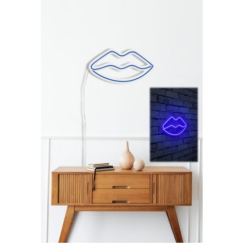 Wallity Ukrasna plastična LED rasvjeta, Lips - Blue slika 2